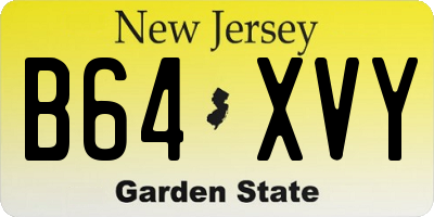 NJ license plate B64XVY