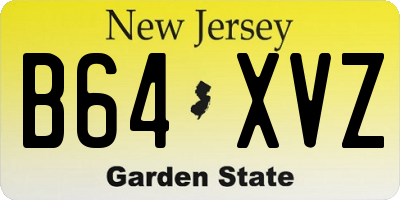 NJ license plate B64XVZ