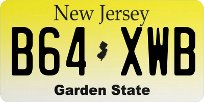 NJ license plate B64XWB