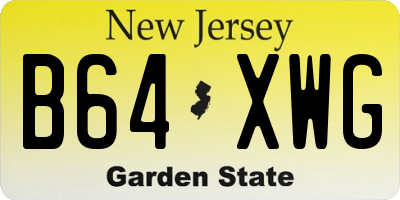 NJ license plate B64XWG