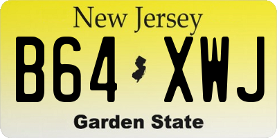 NJ license plate B64XWJ