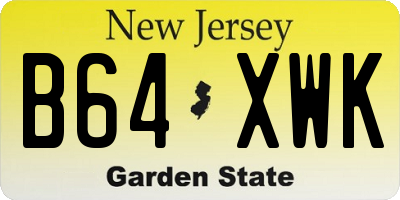 NJ license plate B64XWK