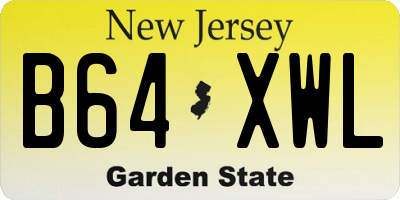 NJ license plate B64XWL