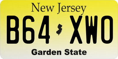 NJ license plate B64XWO
