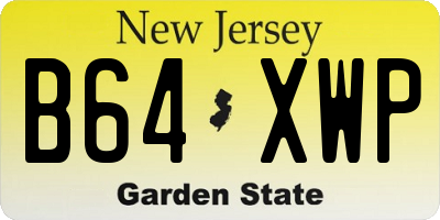 NJ license plate B64XWP