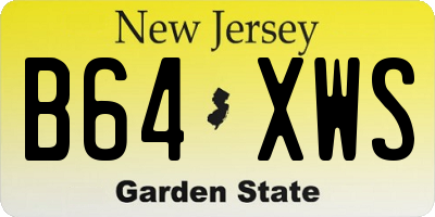 NJ license plate B64XWS