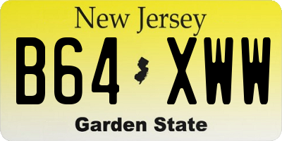 NJ license plate B64XWW