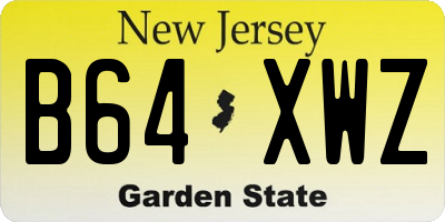 NJ license plate B64XWZ