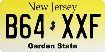 NJ license plate B64XXF
