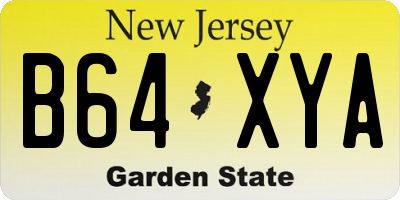 NJ license plate B64XYA