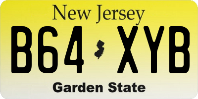 NJ license plate B64XYB