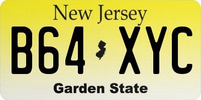NJ license plate B64XYC