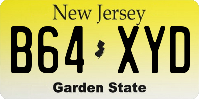 NJ license plate B64XYD
