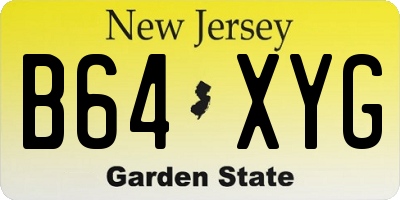 NJ license plate B64XYG