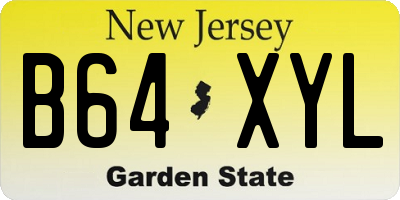 NJ license plate B64XYL