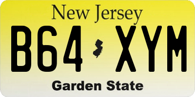 NJ license plate B64XYM