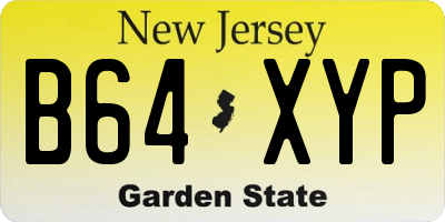 NJ license plate B64XYP