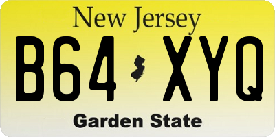 NJ license plate B64XYQ