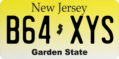 NJ license plate B64XYS