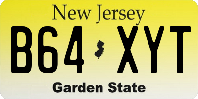 NJ license plate B64XYT