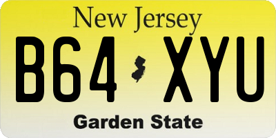 NJ license plate B64XYU