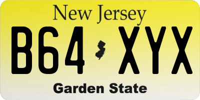 NJ license plate B64XYX