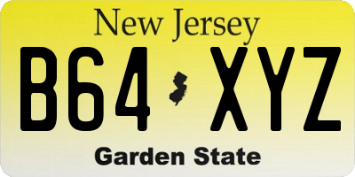 NJ license plate B64XYZ