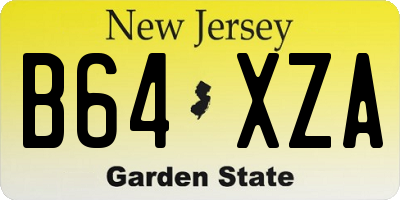 NJ license plate B64XZA