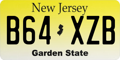 NJ license plate B64XZB