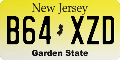 NJ license plate B64XZD
