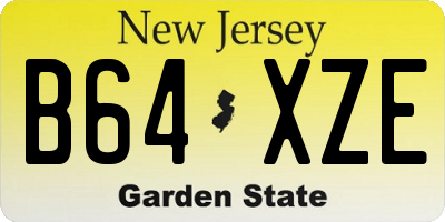 NJ license plate B64XZE