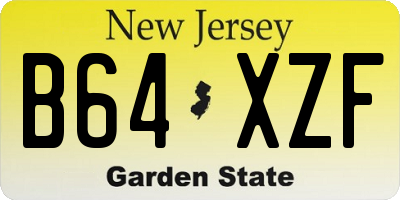 NJ license plate B64XZF
