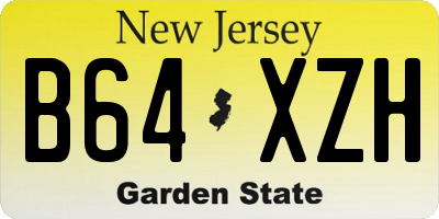 NJ license plate B64XZH