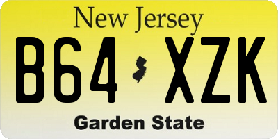 NJ license plate B64XZK