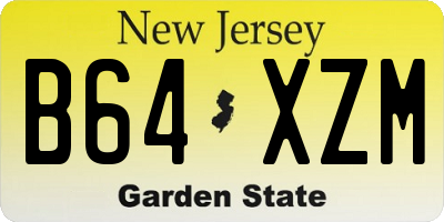 NJ license plate B64XZM