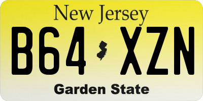 NJ license plate B64XZN