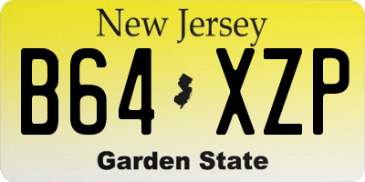 NJ license plate B64XZP