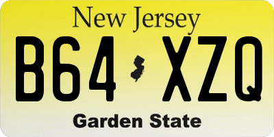 NJ license plate B64XZQ