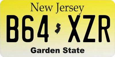 NJ license plate B64XZR