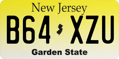 NJ license plate B64XZU