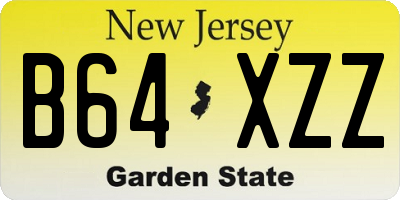 NJ license plate B64XZZ