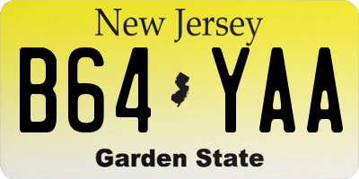 NJ license plate B64YAA