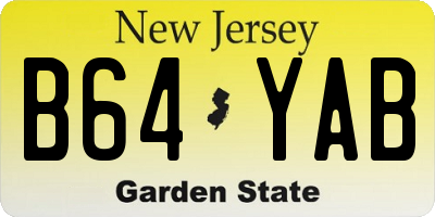 NJ license plate B64YAB