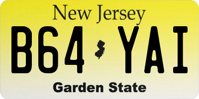 NJ license plate B64YAI