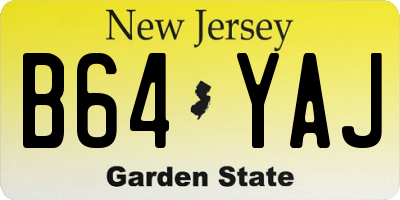 NJ license plate B64YAJ