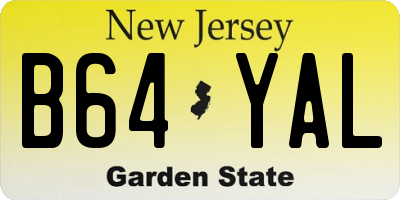 NJ license plate B64YAL