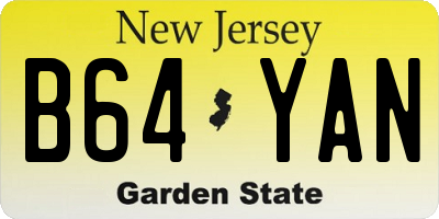 NJ license plate B64YAN