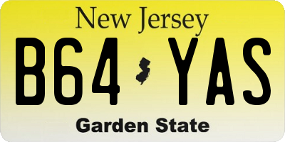 NJ license plate B64YAS