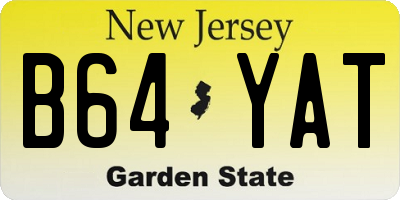 NJ license plate B64YAT