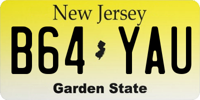 NJ license plate B64YAU